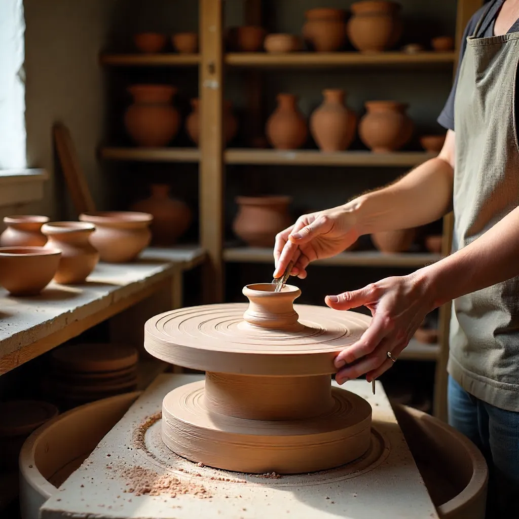 Cozy pottery studio interior
